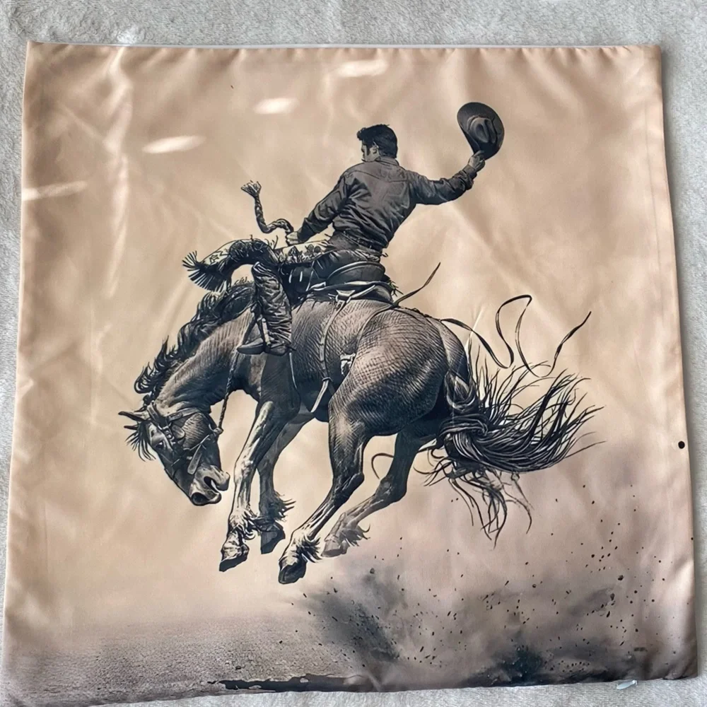 Western Cowboy Accent Decorative Pillowcases 17x17 | Ranch Farm Wild West Decor